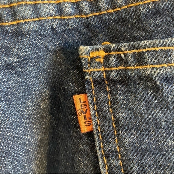 LEVI’S Sz 36 x 30 Orange Tab High Rise Classic Mid Wash Tapered  Leg Jeans - Picture 7 of 12